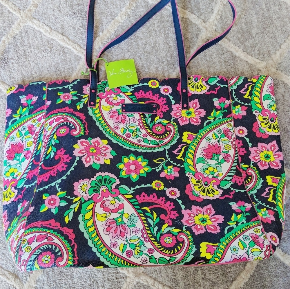 Vera Bradley Scallop Tote Petal Paisley